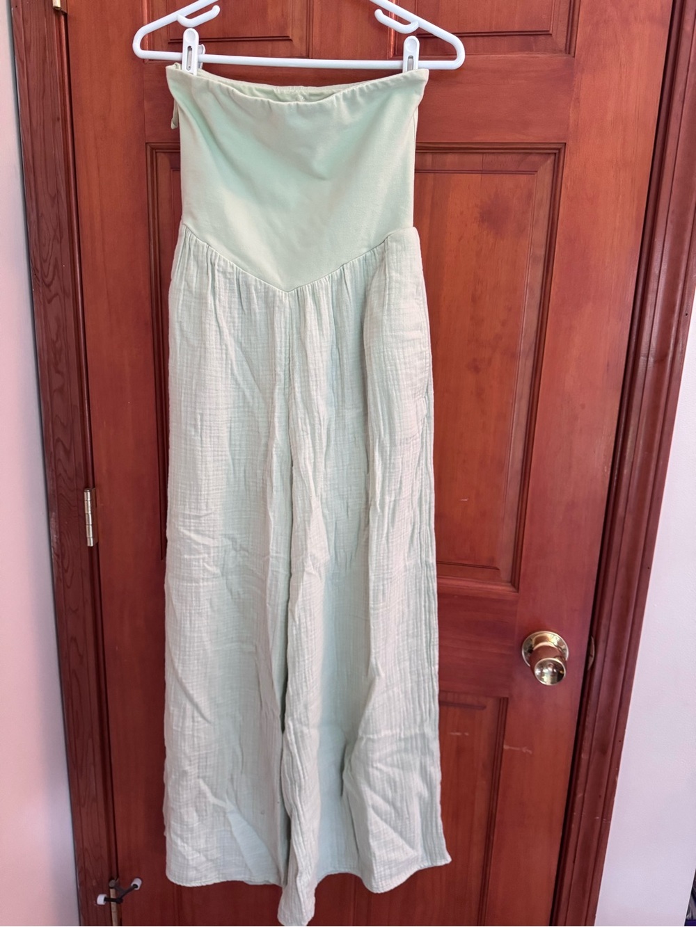 American Eagle Outfitters Light Mint Wide-Leg Jumpsuit